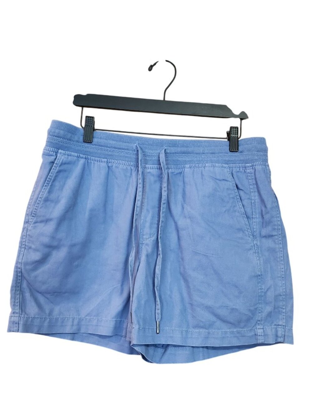 Orvis Women Shorts Denim Cotton 4" Inseam Elastic Waist Drawstring Blue Medium